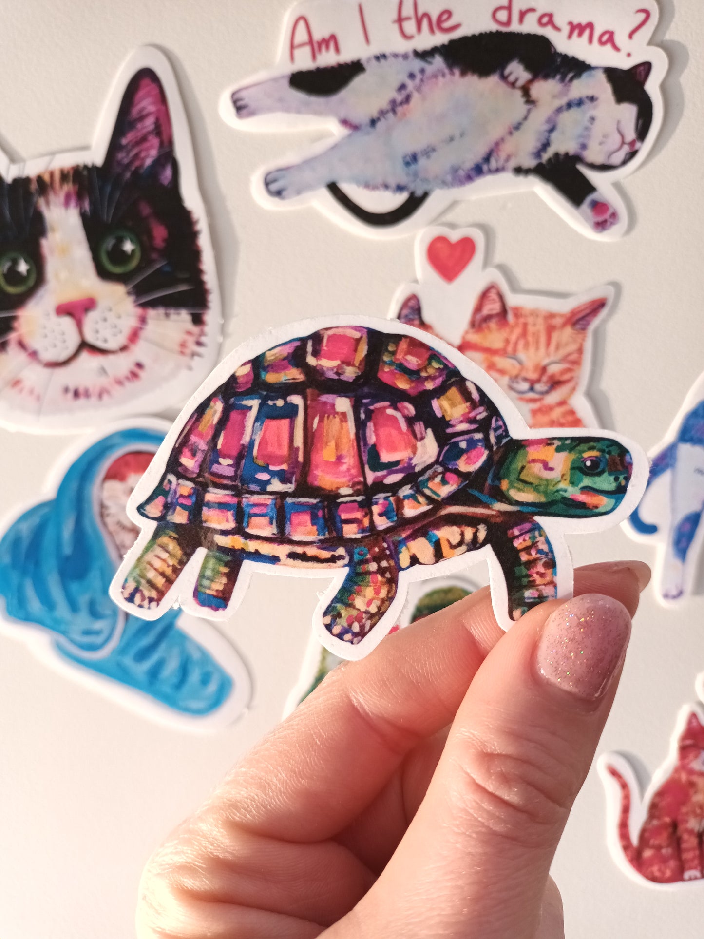 Kleurrijke schildpadsticker – schattige en waterdichte vinylsticker