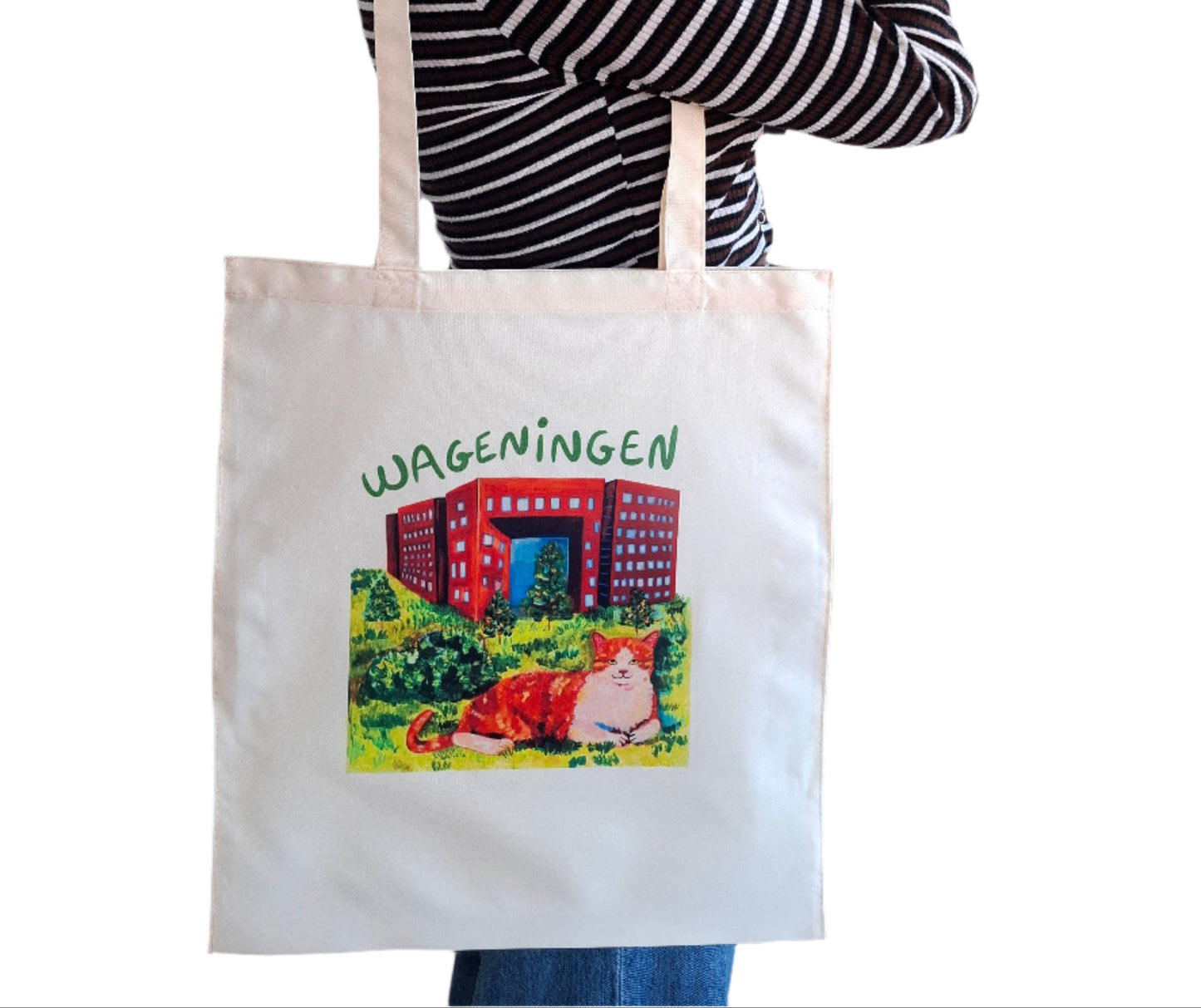 Cute Wageningen Tote Bag, Wageningen souvenir perfect for students and locals.
