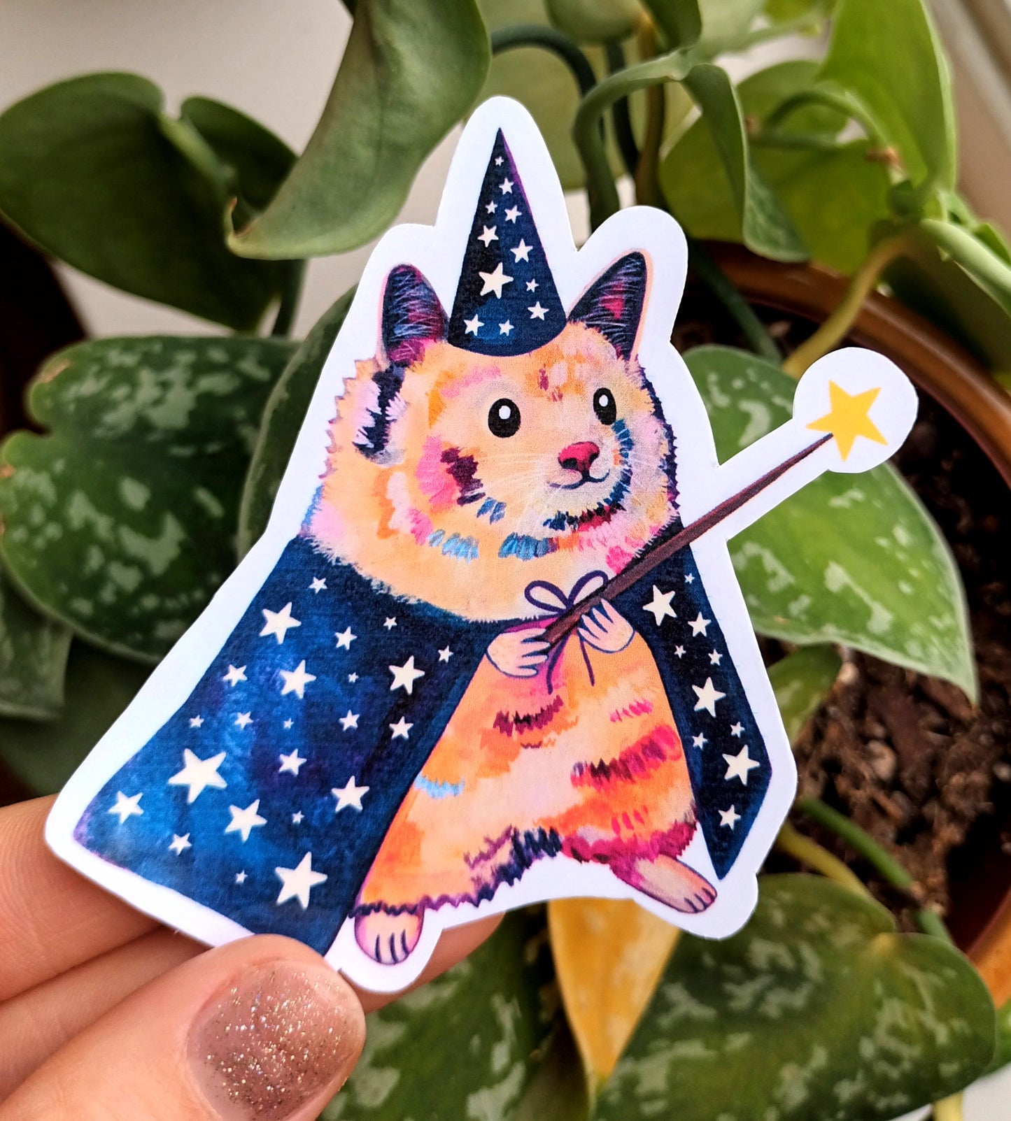 Wizard Hamster Sticker - Handmade Waterproof Vinyl
