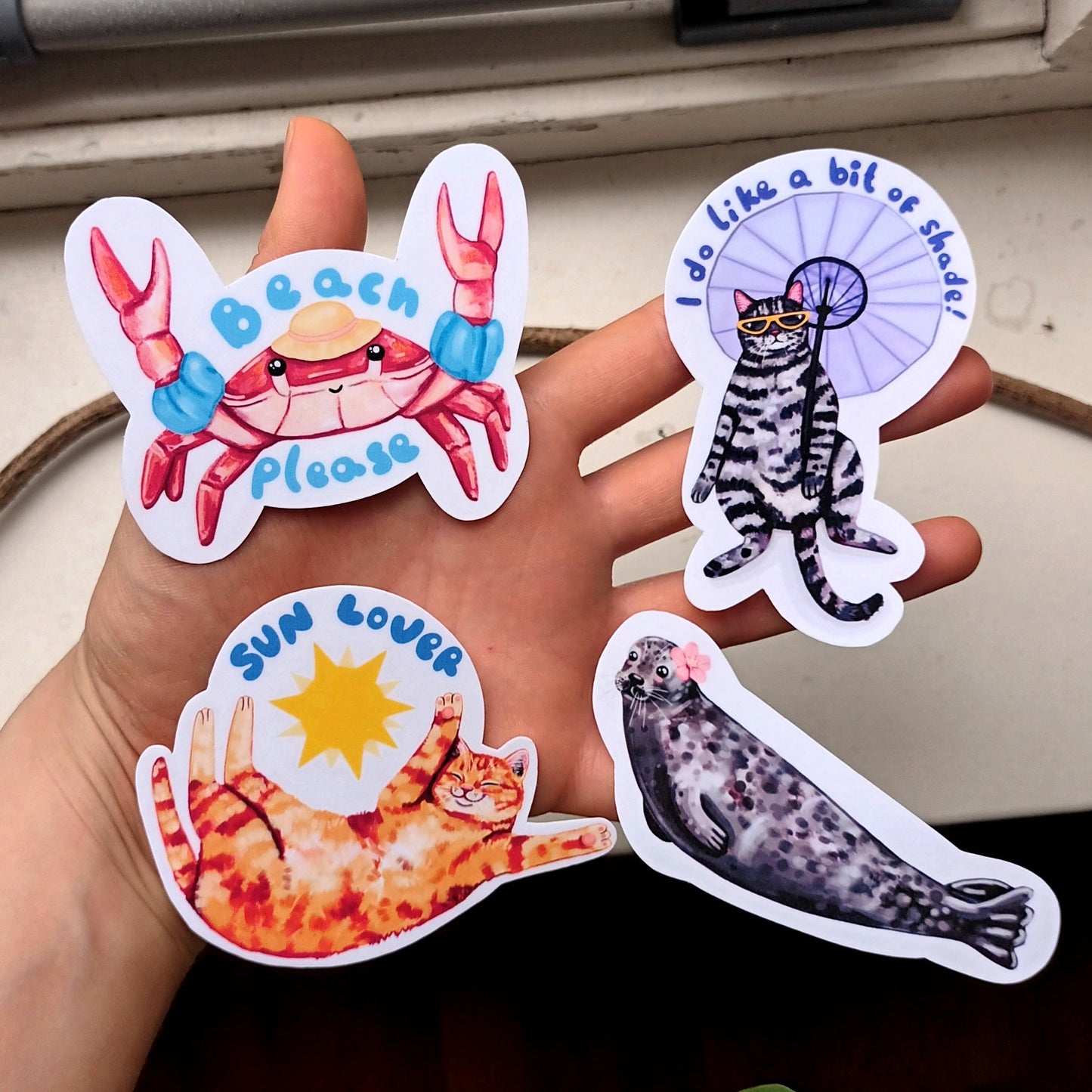 Crab Sticker- Handmade Waterproof Vinyl