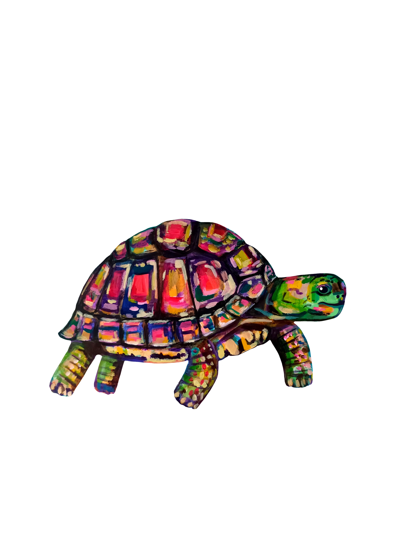 colorful and cute hand-drawn turtle illustration on waterproof sticker