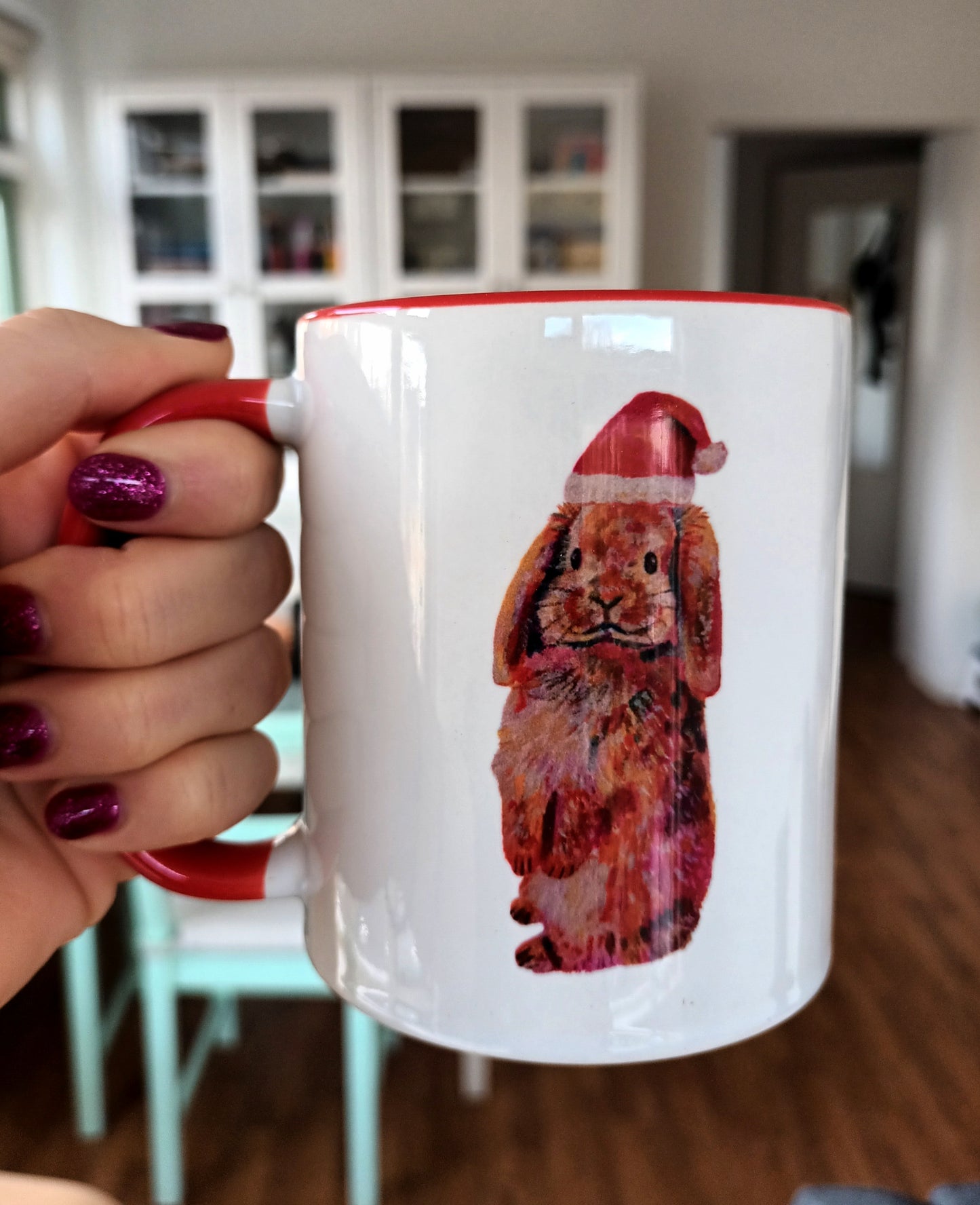 Bunny Christmas Mug - Handmade Christmas Mug