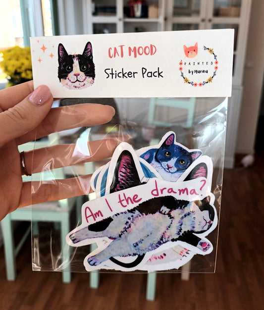 Cat mood sticker pack