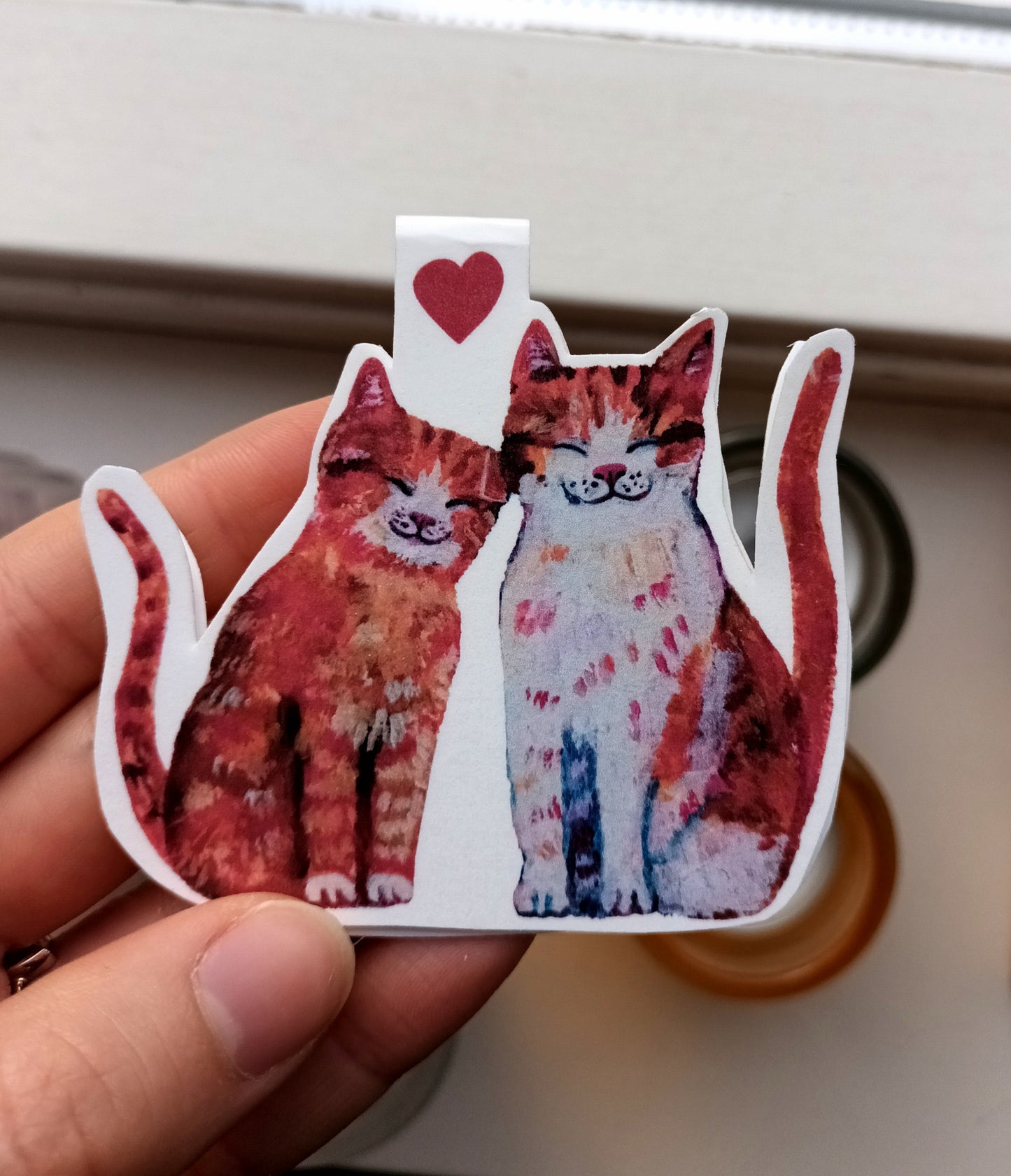 Cats in Love Magnetic Bookmark – Cute Handmade Bookmark