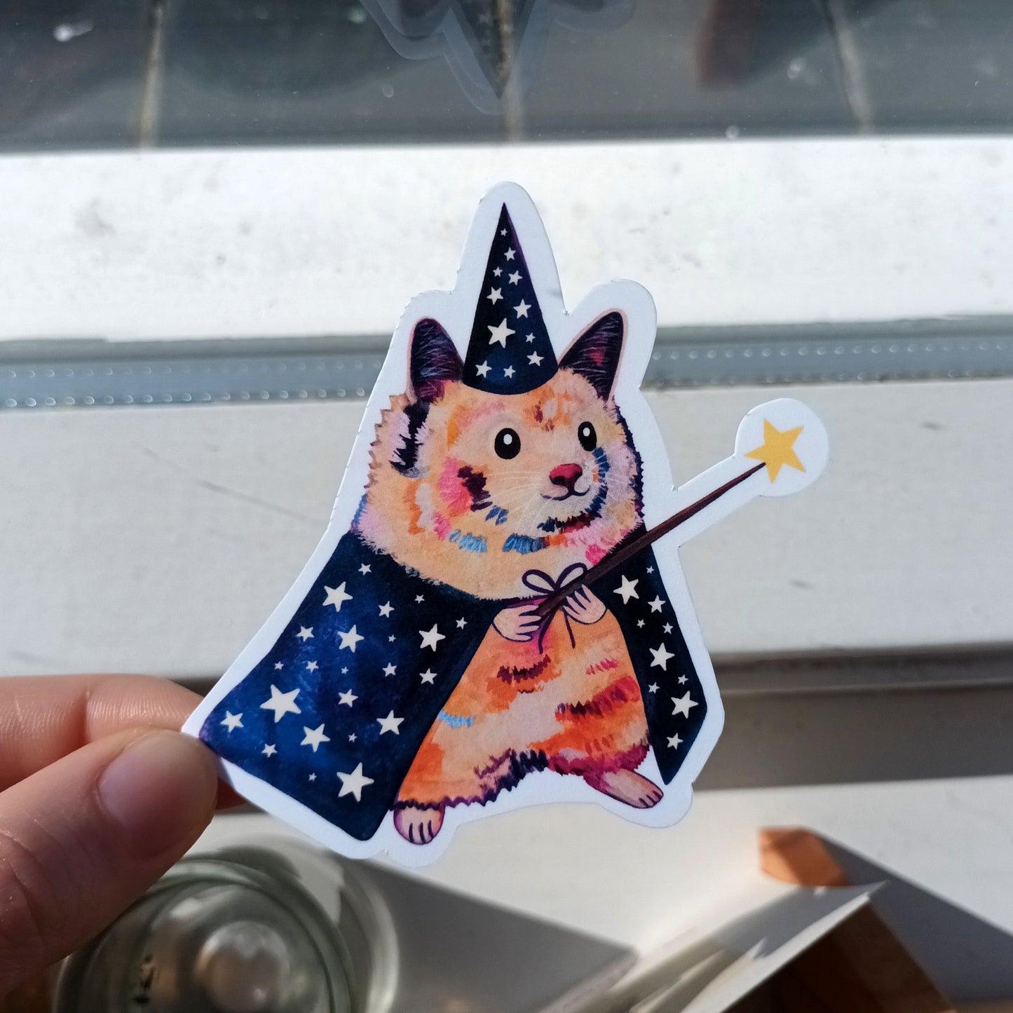 Wizard Hamster Sticker - Handmade Waterproof Vinyl