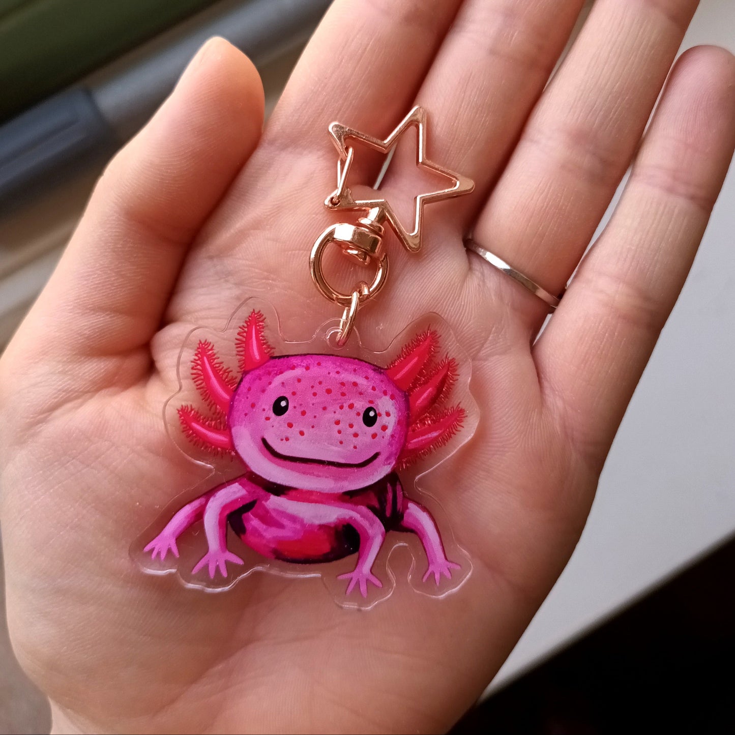 Axolotl Charm - Acrylic Keychain