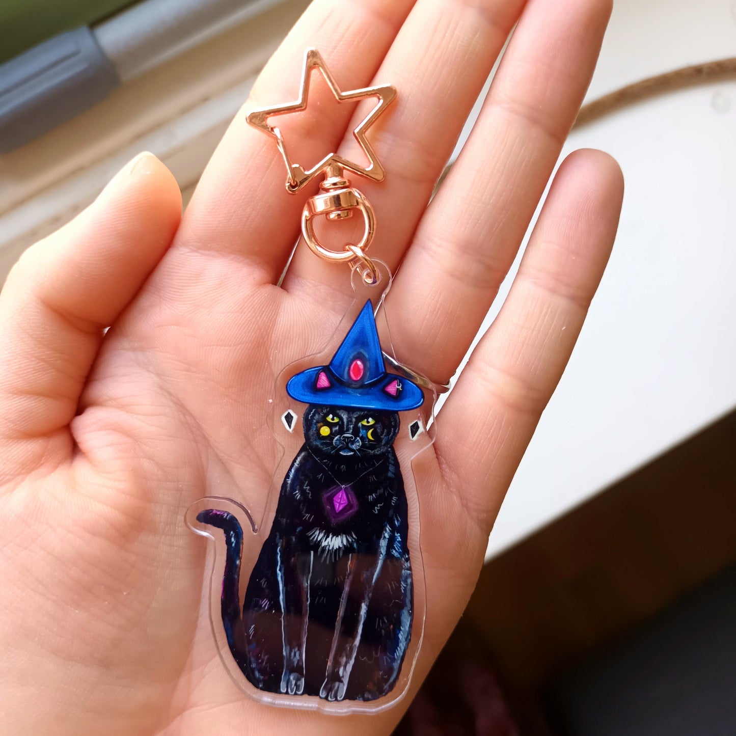 Cat Witch Charm - Large Acrylic Keychain