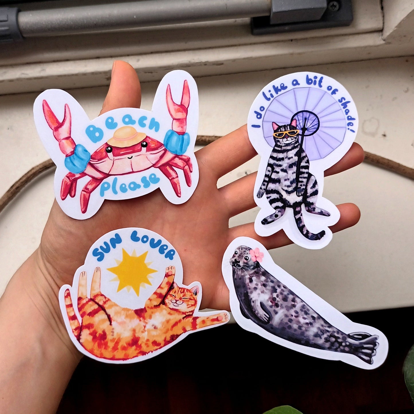 Summer Collection Sticker Pack- Handmade Waterproof Vinyl Stickers