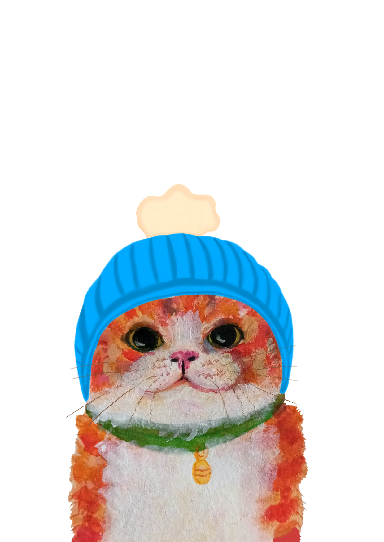 Cat with a beanie sticker