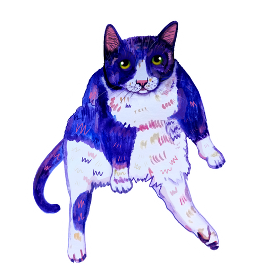 Cat sitting sticker