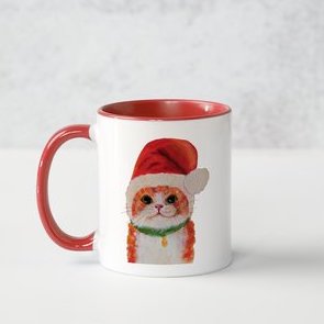 Cat Christmas Mug - Handmade Christmas Mug